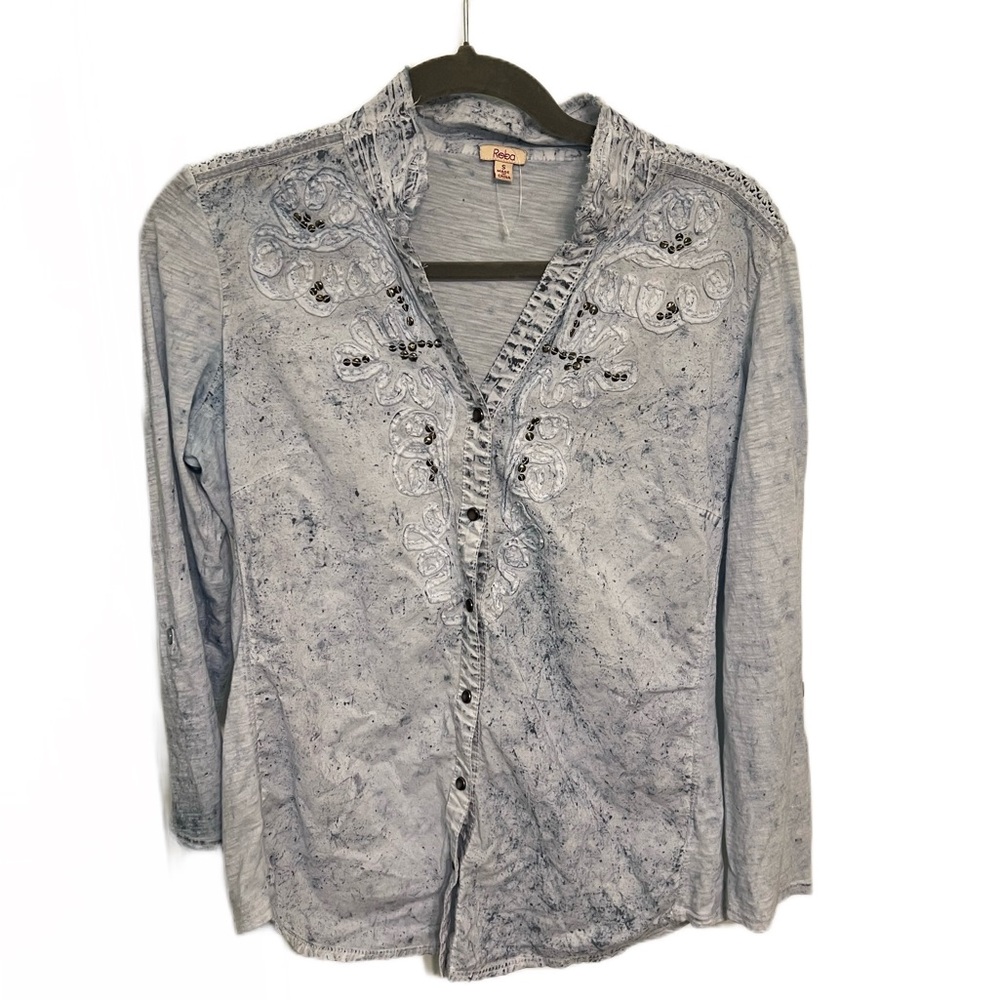 Reba 100% Cotton Embellished Top - Picture 2 of 5